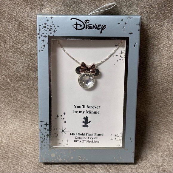 Disney "You'll Forever Be My Minnie" 14kt Gold Flash Plated Necklace - Picture 1 of 3